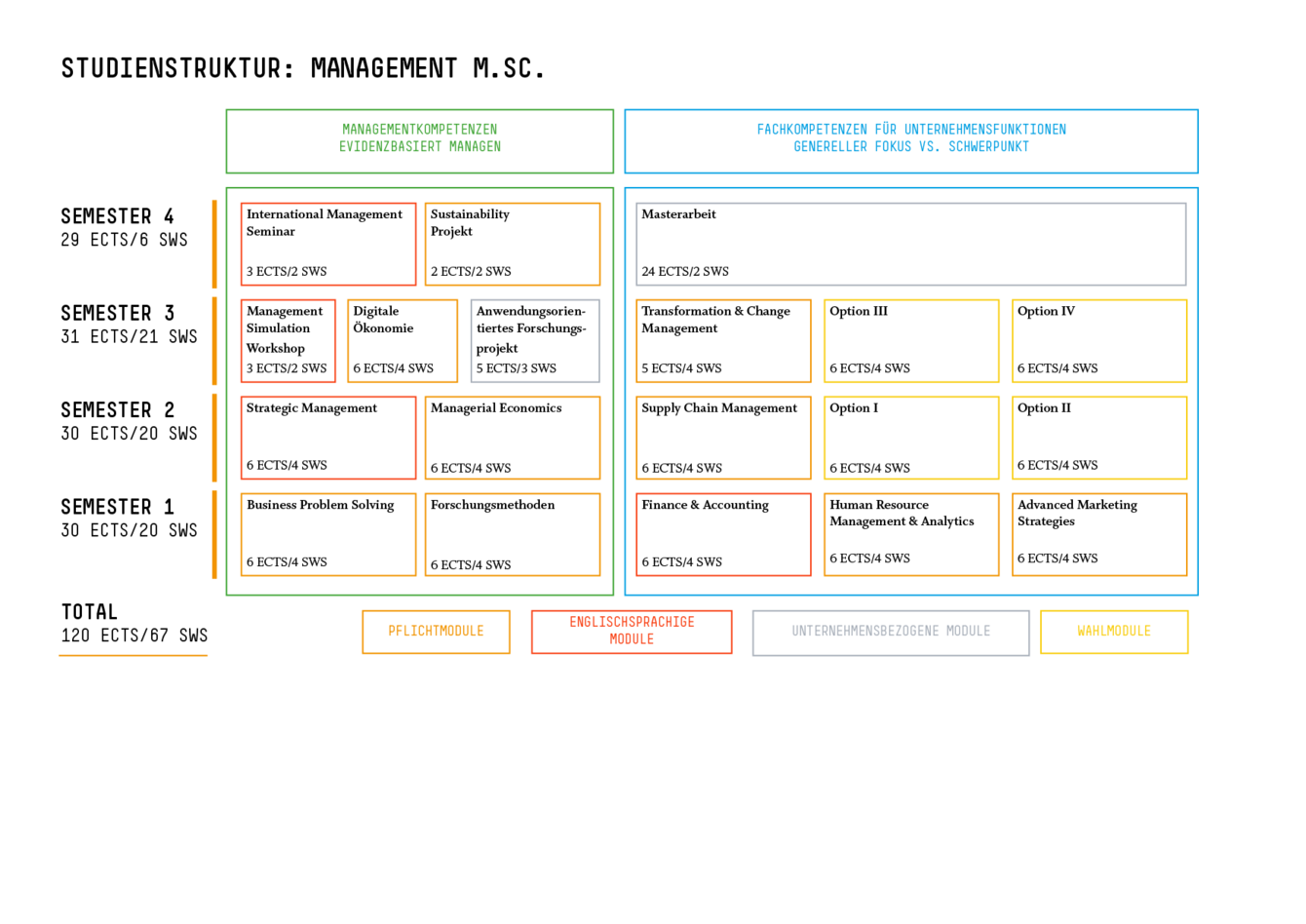 Studienstruktur Management M.Sc.