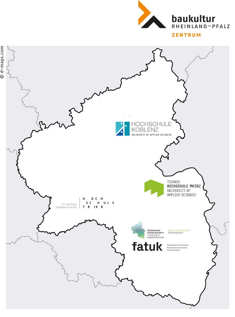 Frontseite Flyer Veranstaltung Best of Abschlussarbeiten Architekturausbildung Rheinland-Pfalz im Zentrum Baukultur