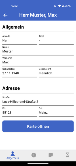 Screenshot der Flutter App von Laurenz Heyberg