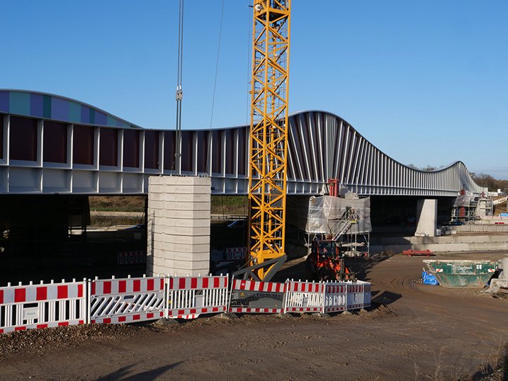 Brückenbaustelle am Darmstädter Kreuz